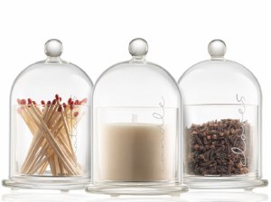 Glass Cloche Havdalah 3 Piece Set Silver
