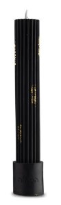 Havdalah Candle Ribbed Design Black 11"