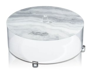 Lucite Matzah Box Agate Design Silver 13.75"