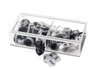 Lucite Dreidel Game in Case