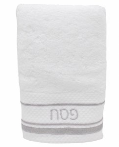 Luxury Hand Towel Pesach Embroidery White Silver 14" x 30"