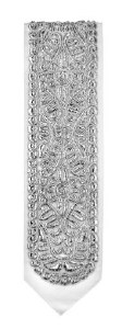 Atara Gefluchtene Silver Metallic Wire Embroidered Intricate Design 6.25"