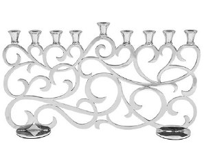 Stainless Steel Candle Menorah Aristocratic Design