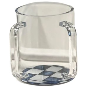 Lucite Wash Cup Black Checkered Painted Base