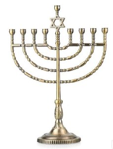 Metal Menorah Aristocratic Style Star of David Design Brass 11.6"