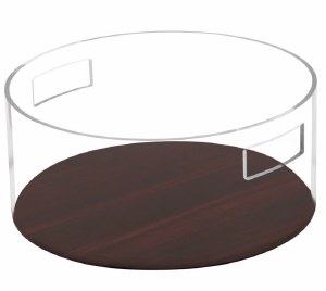 Lucite Wash Bowl Wood Look Design 11.8"