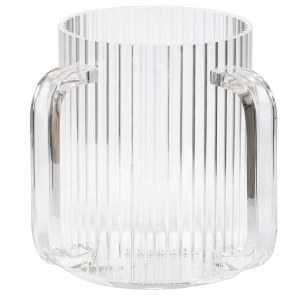 Lucite Wash Cup Corrugated Design Clear 5"