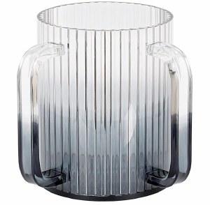 Lucite Wash Cup Corrugated Design Black 5"