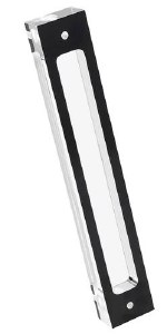 Clear Lucite Mezuzah Case Rectangle Shape Black Accent 15cm