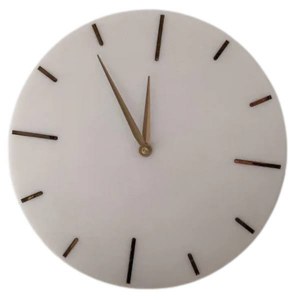 Marble Wall Clock Gold Accent