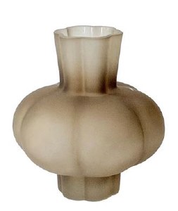 Lucite Vase Fluted Bulb Design Brown