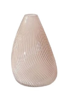 Lucite Tapered Vase Ribbed Design Pink