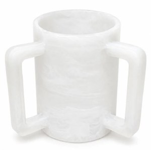 Resin Round Wash Cup Snow Drift Design White
