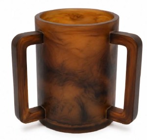 Resin Round Wash Cup Mist Design Espresso