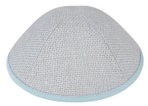 iKippah Light Blue Burlap Size 5