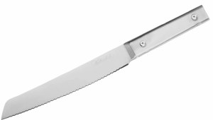 Challah Knife Lucite Handle Steel Serrated Blade Classic Design Silver 13"