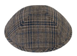 iKippah Pine Plaid Brown Blue Size 2