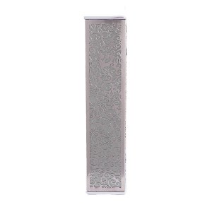 Yair Emanuel Mezuzah Case Wide Anodized Metal Cutout Pomegranate Design Silver 12cm