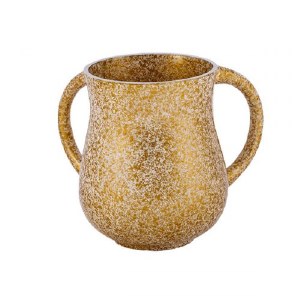 Yair Emanuel Metal Wash Cup Small Size Marble Design Gold
