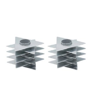 Yair Emanuel Metal Candlesticks 2 Piece Set Magen David Design Silver 3" x 2"