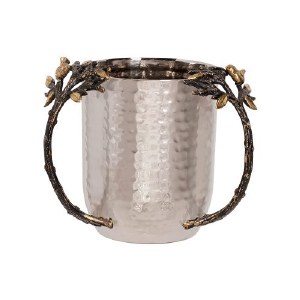 Yair Emanuel Stainless Steel Hammered Wash Cup Tree of Life Design