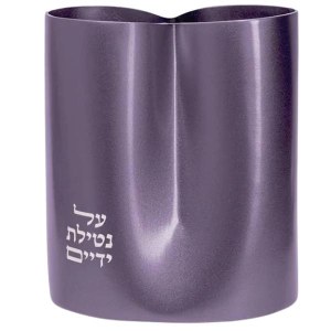 Yair Emanuel Aluminum Washing Cup 2 Sided No Handles Purple 5.5"