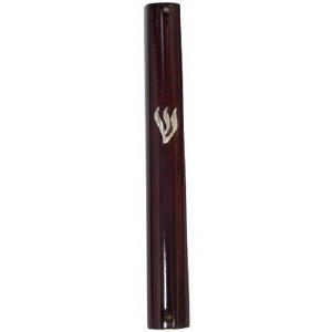 Mezuzah Wood Semi Round Dark 12cm #97205