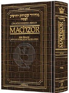 Artscroll Interlinear Pesach Machzor Schottenstein Edition Pocket Size Alligator Leather Sefard