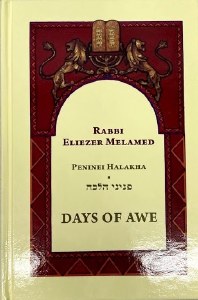 Days Of Awe Peninei Halakha [Hardcover]