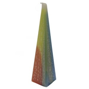 Wax Havdallah Candle Pyramid Shape Multicolor 9.5"