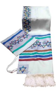 Tallis Set Star of David Size 24 Vibrant Colors 24" x 72"