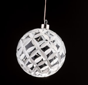 Glass Ball Ornament with LED Lights Small Size Sukkah Decoration
