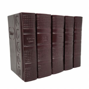 Artscroll Hebrew English Machzorim 5 Volume Slipcased Set Yom Tov Holiday Design Faux Leather Pocket Size Brown Ashkenaz