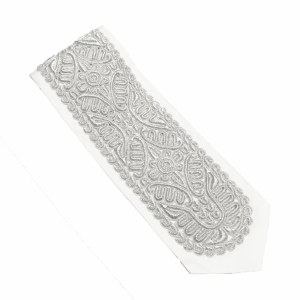 Atara Gefluchtene Silver Bullion Wire Embroidered Flower Design 5.5"