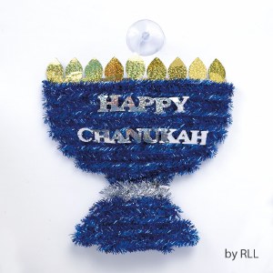 Menorah Tinsel Decoration Blue
