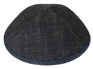 iKippah Black Denim with Navy Denim Rim Size 5