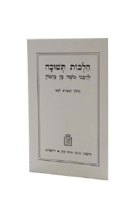 Hilchos Tehusva from Peirush of the Rambam