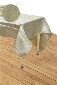 Jacquard Tablecloth Multi Tone Gold and Cream Wavy Pattern 54" x 72"