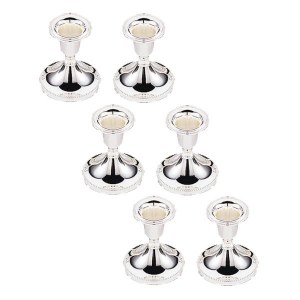 Silverplated Candlestick Dotted Base Design 2.5" 6 Pack
