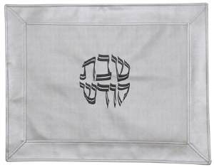 Challah Cover Vinyl 2 Tone Silver Border Design