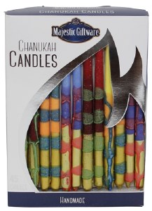 Chanukah Candles Blue Maroon Pink and Green Executive Collection 45 Count