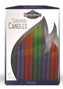 Chanukah Candles Blue Orange and Green Executive Collection 45 Count 6"