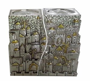 Candle Sticks Jerusalem Design Tall Rectangle Connecting Fits