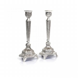 Candlesticks Silver Plated Filigree Design 7"