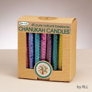 Chanukah Candles - Honeycomb Beeswax Assorted Colors