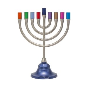 Yair Emanuel Pewter Candle Menorah Classic Style Multicolor 6.5" H