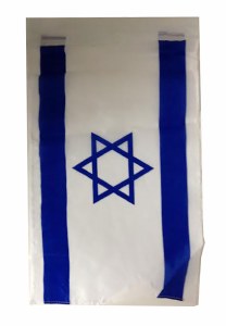 Cloth Israeli Flag With Slot for Stick 11"x17"