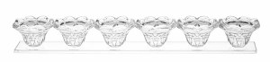 Crystal Tealight Candlestick 6 Cup Strip Holder 14.5"