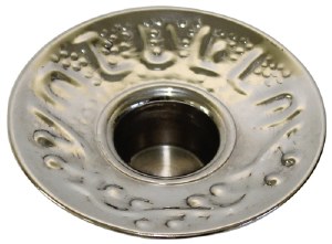 Nickel Candle Holder with Design Large  Count 12