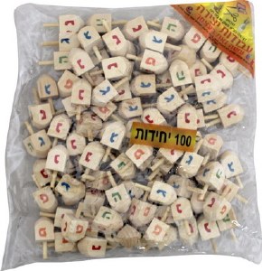 Wooden Dreidel Small Size Natural 100 Pack